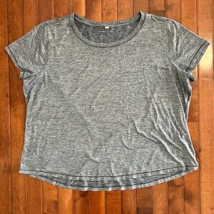 Women's Heathered Navy Blue Short Sleeve Athletic Tee Size 1X
